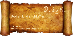 Deák Ádám névjegykártya