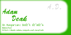 adam deak business card